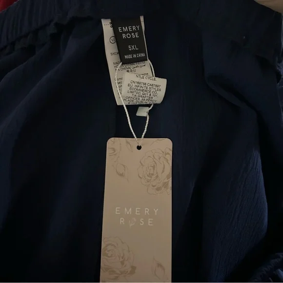 Emery Rose Elegant Navy A-Line Skirt - Picture 5 of 5